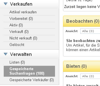 ebay gespeicherte Suchabfragen